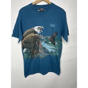Vintage Habitat Shirt Men M Single Stitch‎ Rainforest Cafe Eagle Miller Total